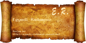 Egyedi Radamesz névjegykártya